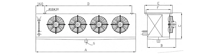 Factory Price Customizable Energy Saving High Efficiency Industrial Air Cooled Evaporators Freon Air Cooler