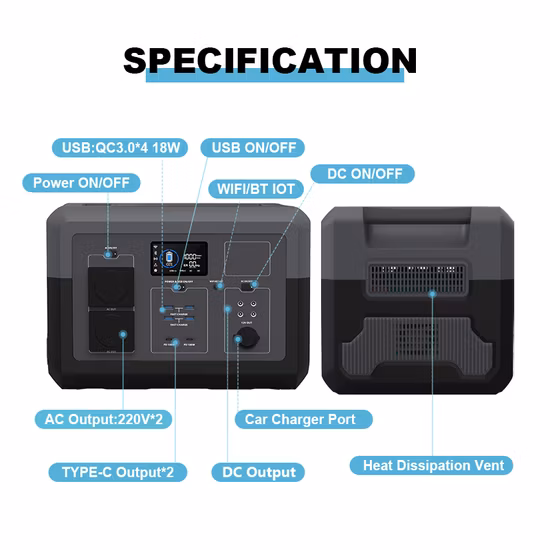 휴대용 야외 에너지 저장 전원 공급 장치 600W, 1200W, 1800W
