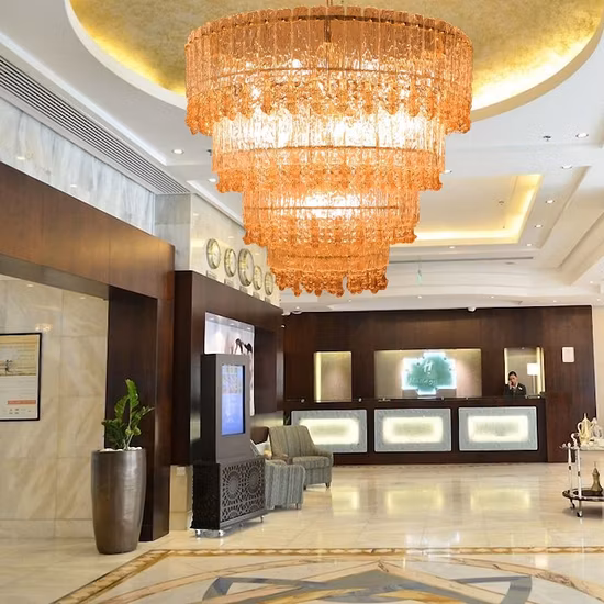 현대 호텔 로비 거실 계층화 된 북유럽 골드 크리스탈 현대 샹들리에 펜던트 조명